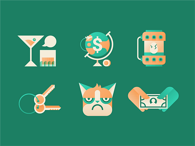 Misc Icons cat cocktail drink globe grumpy cat hand icon keys money
