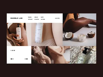 Marble Lab — Cosmetics Store art clean cosmetics design e commerce grid interaction interface layout minimal store typography ui ux web webdesign website