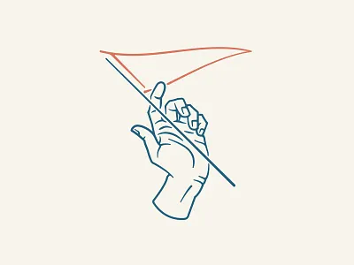 Wave that Pennant drawing flag hand lineart monowidth pennant thicklines