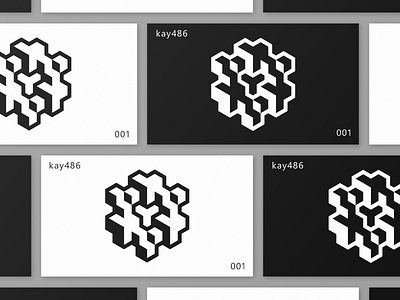 001 logo abstract black black white clean cube design hexagon hexagonal icon logo mark simple square symbol symetric symetry white