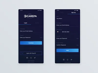🚘 Carista app OBD2 adapters adobe xd blue design digital face id face recognition interface krs material design mobile app mobile app design ui uidesign user center design ux