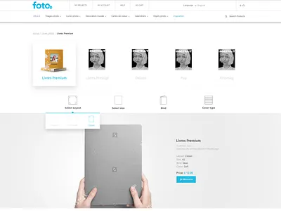 Photo book product page clean design design ecommerce front end design product page ui userexperiencedesign uxd