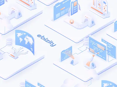 eBizity Illustrations clean isometric illustration gradient gradient vector digital illustration isometric modern minimal people characters person software tools technicals ui illustrator ui ux webdesign vector web