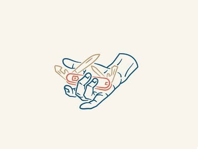 Swiss Army Knife hand hand drawing pocket knife swiss army knife