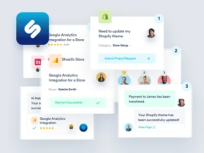 StoreTasker - Custom Graphics balkan brothers bbagency dashboard design experience graphic how it works interface landing landing page product shopify tech typography ui user ux web website