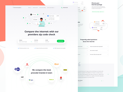 Compare Internet Providers - Landing page clean compare illustration internet landing page minimal providers ui web design website
