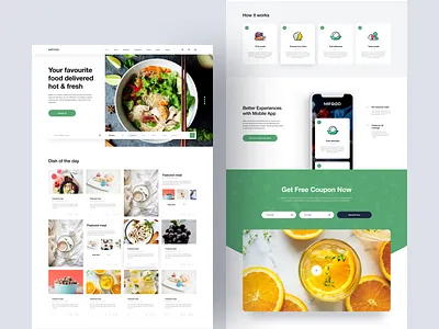 Freebie: Mi Food - Sketch App Template clean creative drink template food food and beverage food and drink food app template food website free template hospitality minimal nutrition order food restaurant sketch app sketch template tranmautritam ui design ui design kit web design