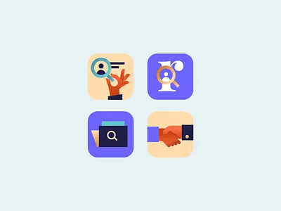 reWork App Icons app appstore clean duall icon icon artwork icons illustration ios minimal purple store ui vector warm work