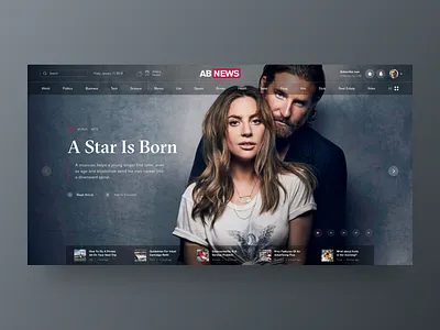 AB NEWS homepage branding design gradient homepage news news feed typography ui user experience user interface ux uxui web webdesign website