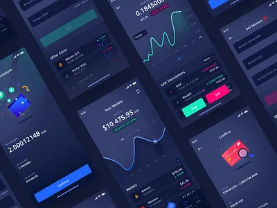 Crypto Wallet 🖤 app concept crypto dark design icon ios mobile ui ux vector wallet