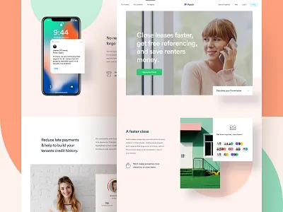 Patch - Agent Landing Page dashboard design home homepage illustration lander landing management page property real estate renting ui ux web website