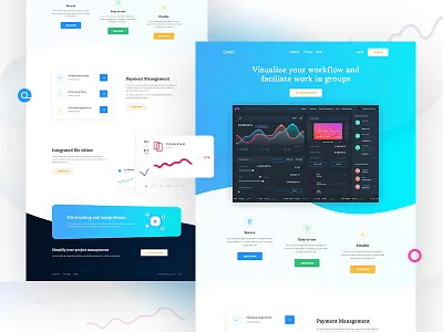 Swift- Landing Page agency app best website 2018 clean color company creative dashboard design file track gradient homepage landing new website 2019 swift template typography ui ux website