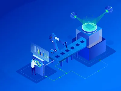 Automation ai automation bot display drive illustration illustrator isometric machine