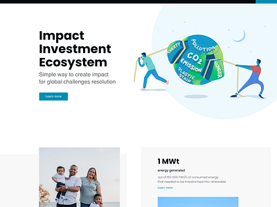 Illustration for new project blockchain blue emissions flat globe green illustration pollution ui vector world