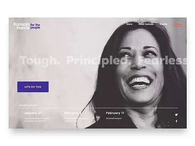 2020 daily ui flat home invision invision studio kamala harris landing mockup politics