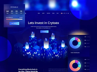 Trypto ICO and Cryptocurrency Landing Page HTML Template agency agency branding agency landing page animation branding design illustration illustration design isometric isometric design portfolio typography ui ux vector web website