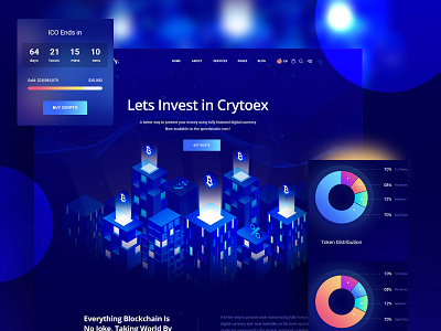 Trypto ICO and Cryptocurrency Landing Page HTML Template agency agency branding agency landing page animation branding design illustration illustration design isometric isometric design portfolio typography ui ux vector web website