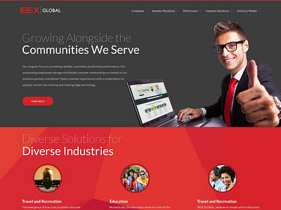 Ibex Global Website Mockup corporate website mockup