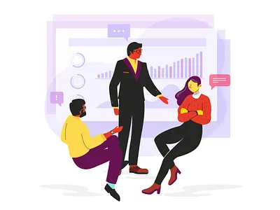 ILLUSTRATION business character company concept creative data design flat graphic design illustration landing page product team work vector