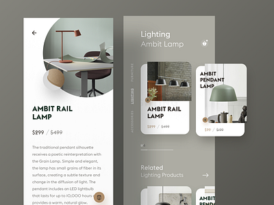 Mobile Shopping Experience app bold design card design ecommerce ecommerce app furniture ios light minimal product typography ui ux
