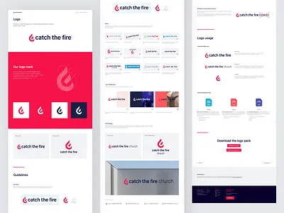 Catch The Fire Logo Guide brand guides catch the fire church fire flame logo guides logo mark new logo nudds rebrand style guide
