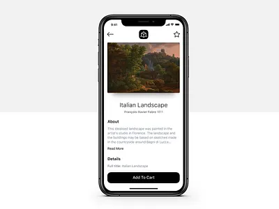 Painting Details app app design ar art description freebie ios iphone iphone x mobile painting product sketch ui ux