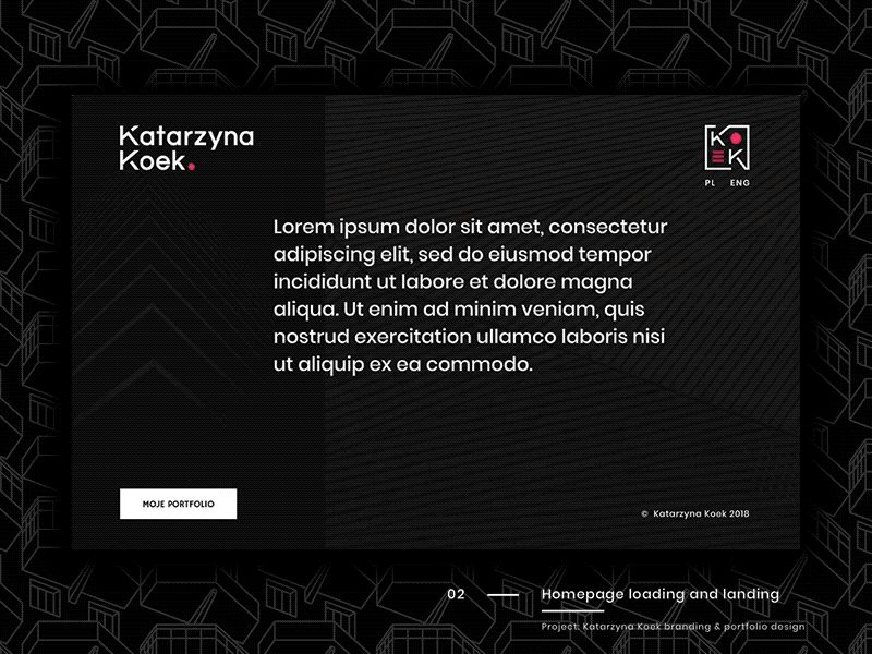 Homepage - Katarzyna Koek Interior design animation homepage landing loading animation webdesign webpage website website animation