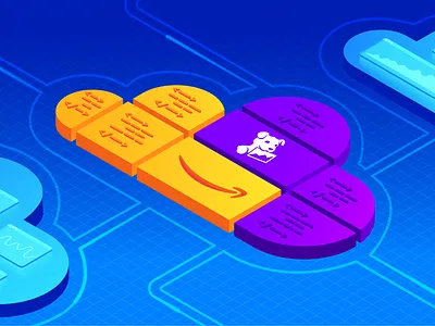 CloudFormation Configuration agent amazon aws blueprint cloud cloudformation code gradient illustrator isometric metrics vector