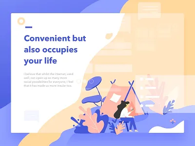 Network illustration colour illustration lonely mobile phone network outdoor plant radiation tent web page