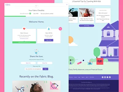Dashboard Concept account blog checklist cta dashboard features life insurance share ui web
