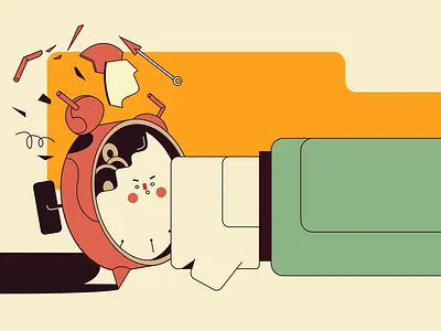 I'm not a morning person! alarm alert clock illustration morning notification time wake wake up wakeup watch