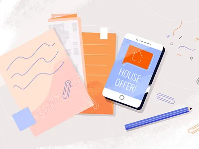 Essentials 2d alert animation app brush buyer design house icon illustration illustrator maps offer papers phone photoshop smartphone table ui vector