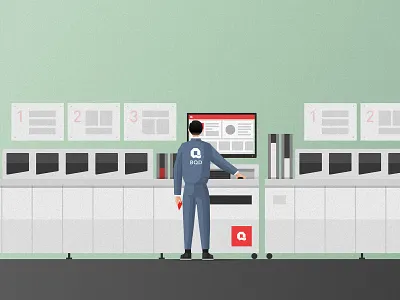 Manufacture 2d app boy design flat illustration ui work