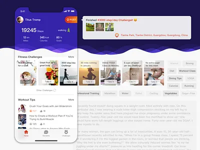 Redesign Home Page pf a Fitness App app fitness health workouts