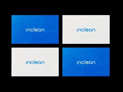 Inclean Business Cards blue branding business cards clean logo minimal startup