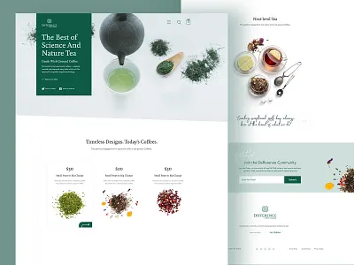 Difference Tea | landing page agency branding business clean coffee design flat landing page minimal product card shop logo tea tea bag tea cup tea shop trend ui uiux ux web