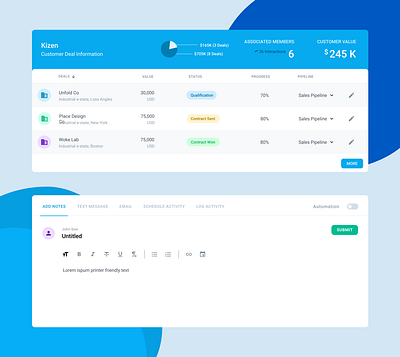 Kizen App Rebound app charts clean colors design editor illustration minimal app table design ui web