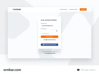 Ornikar's web app sign in screen connect design system driving licence fields form inputs pattern sign in sign up ui ux