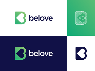 B Heart Logo Exploration (Grid + Name) (Unused for Sale) brand identity branding graphic food organic healthy diet for sale unused buy gradient grid ui app green garden type typography logo mark symbol icon love passion life clean monogram design badge graphic nature natural leaves fresh negative space round friendly raw vegan kitchen dining text custom typeface clean