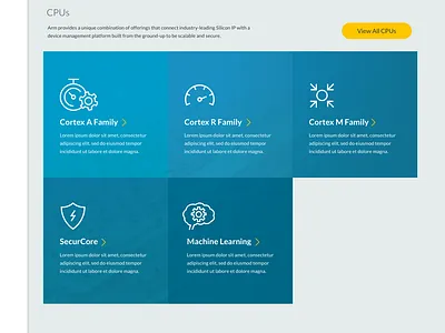 Arm Homepage Product Integration Concept design ui ux web