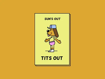 Tits Out character characters design fun illustration illustrator retro vector weirdink