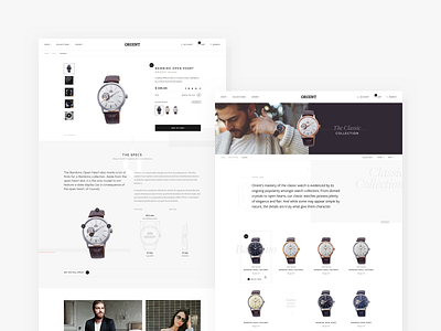 Orient Watch USA clean collection ecommerce minimal product product detail shop store typography ui watch watches web