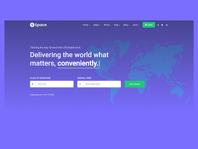 Space - Shipping Promo agency clean creative illustration shipping trending ui ux web design website