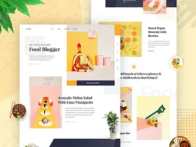 Foodblog - Landing Page Design v1 chef clean concept cooking dashboard eat food foodblog landing page menu minimal restaurant