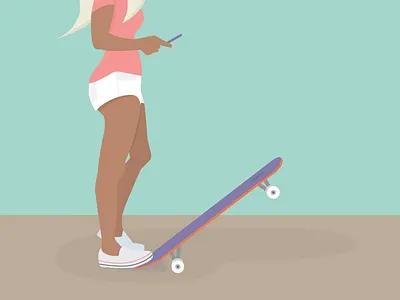 Skater girl ai flat girl illustrator portrait skater vector woman