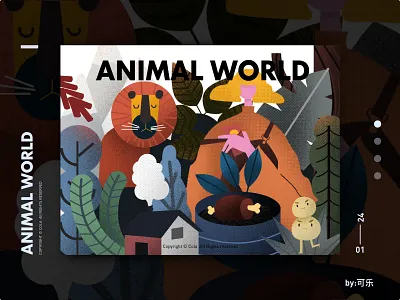 Animal world-4 动物 女孩 插图 设计