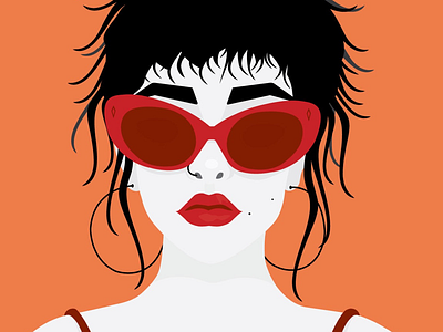 Hoops ai flat girl illustrator portrait vector woman