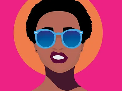 Shades ai flat girl illustrator portrait vector woman