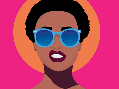 Shades ai flat girl illustrator portrait vector woman