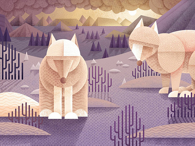 Arctic Fox animals arctic art character art characterdesign contemporary contemporaryillustration digital digitalart drawing endangered endangeredspecies fox illustration picture spiece sun sunset texture tundra